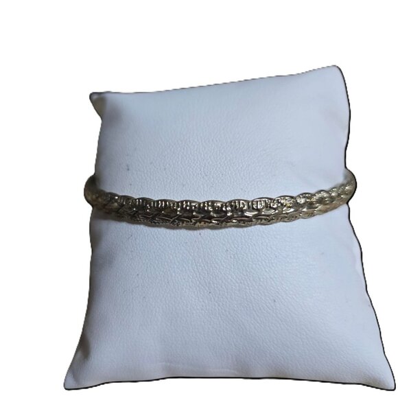 Estate Jewelry - Gold Toned Basket Weave Textured Bracelet